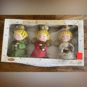 Vtg Christmas Angel Choir ornament set of 3 No. 2065 Made In Japan